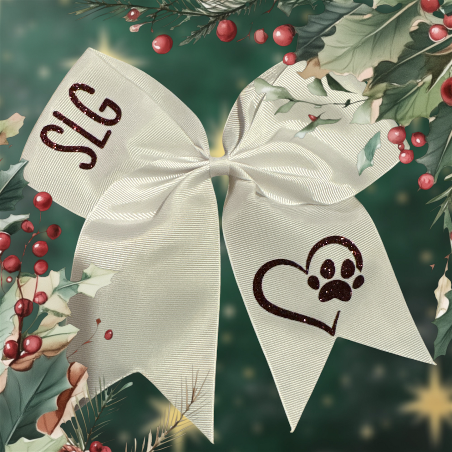 SLG Heart with Paw Cheer Bow