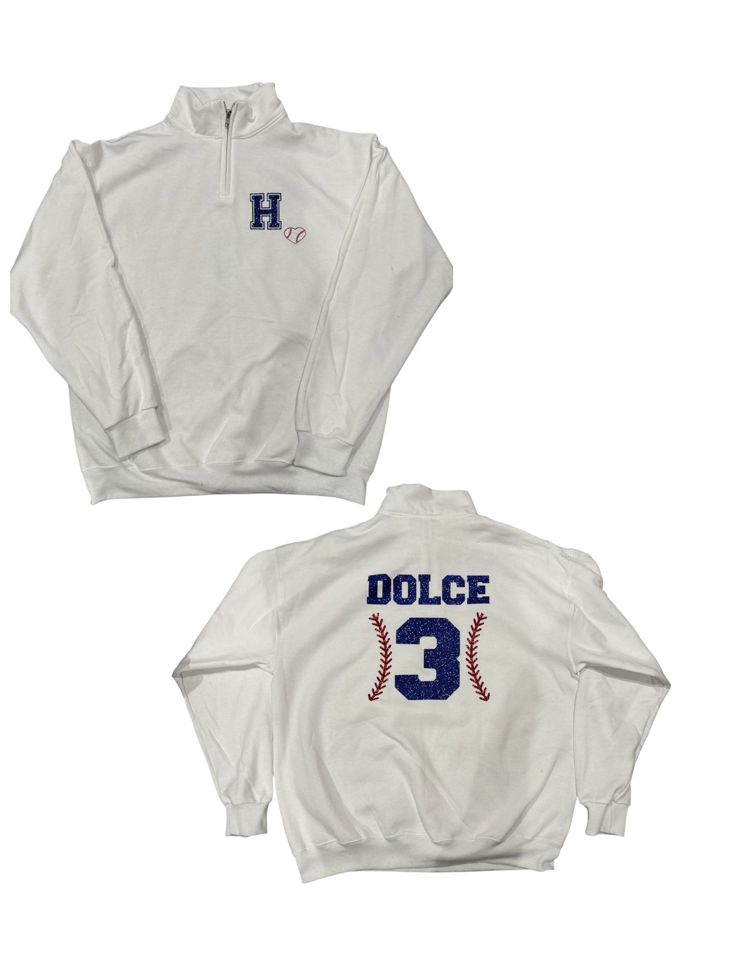 Baseball Adult Quarter Zip Sweatshirt