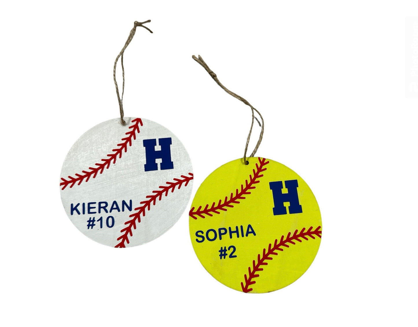 Wood Baseball & Softball Ornaments