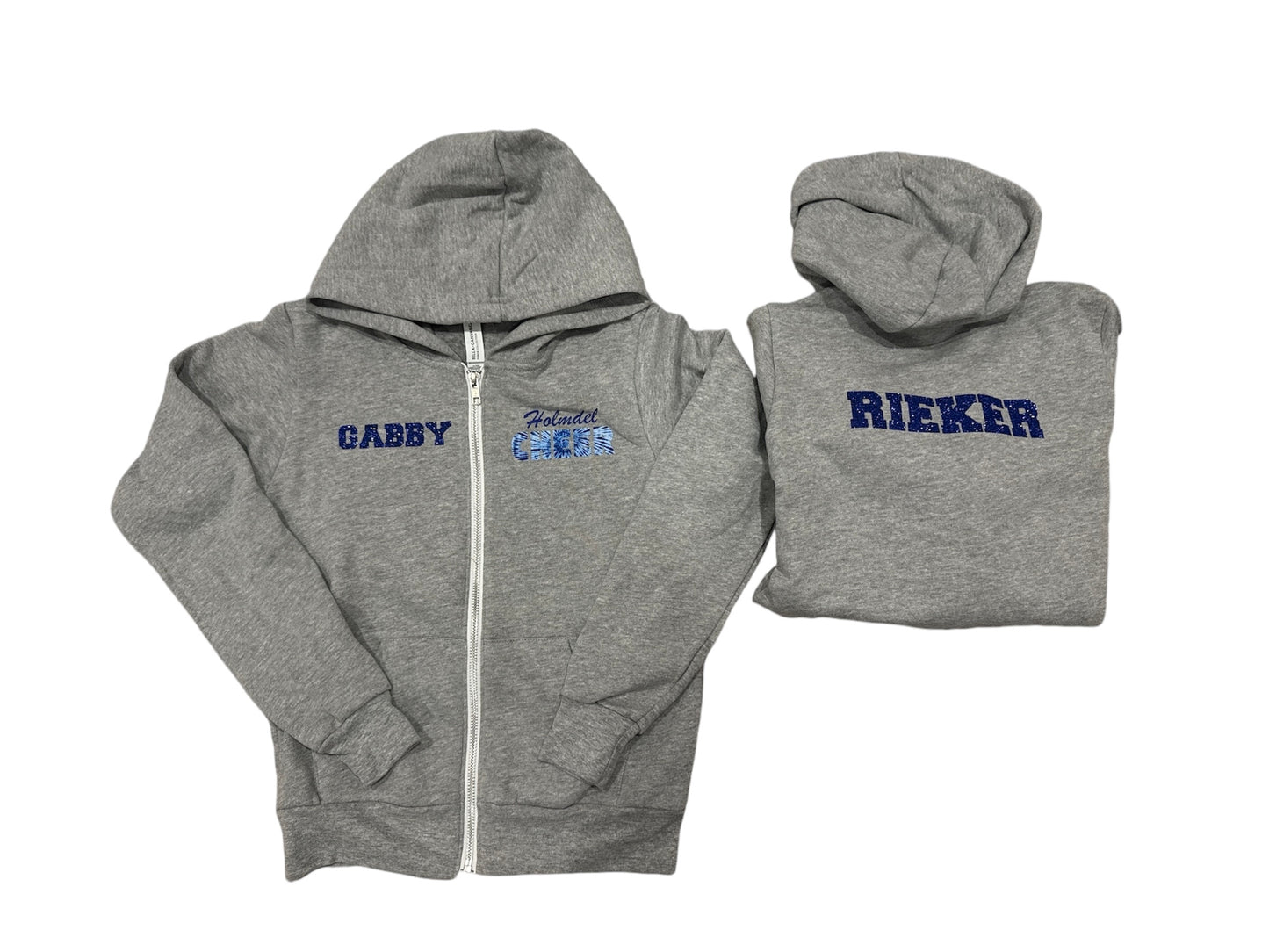 Holmdel Cheer tie dye yummy zip up sweatshirt