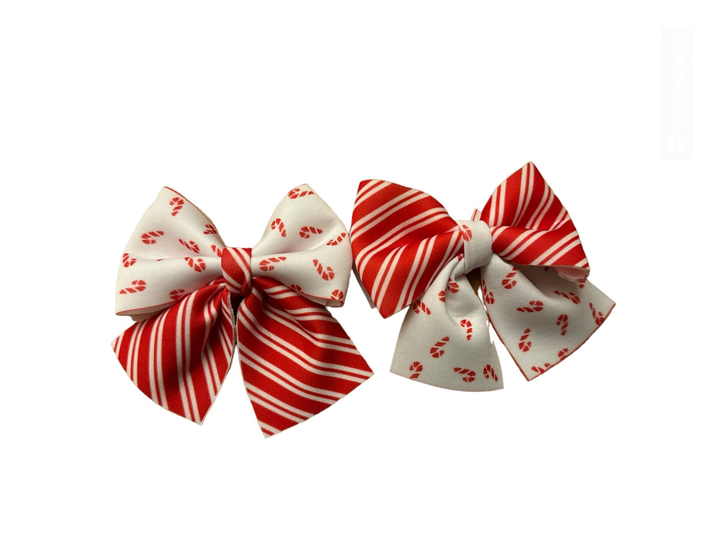 Candy Canes and Stripes Layered Neoprene Hair Bows