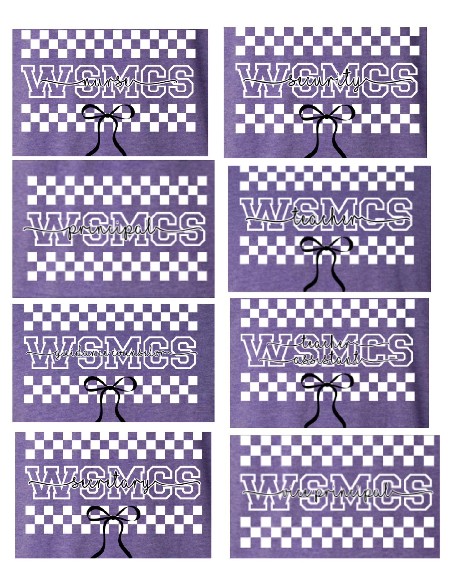 WSMCS Adult Checkered Professional Title T-shirt