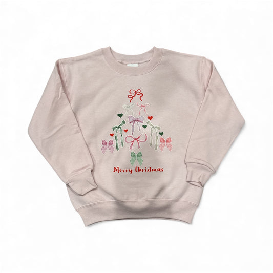 Christmas Bow Tree Crew Sweatshirt