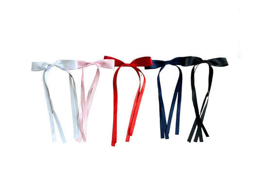 Long Tail Satin Ribbon Bow Clip