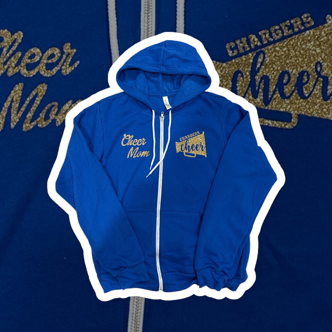 Lincroft chargers cheer mom yummy zip up