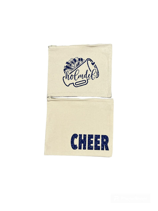 Cheer Glitter Large Canvas Pouch