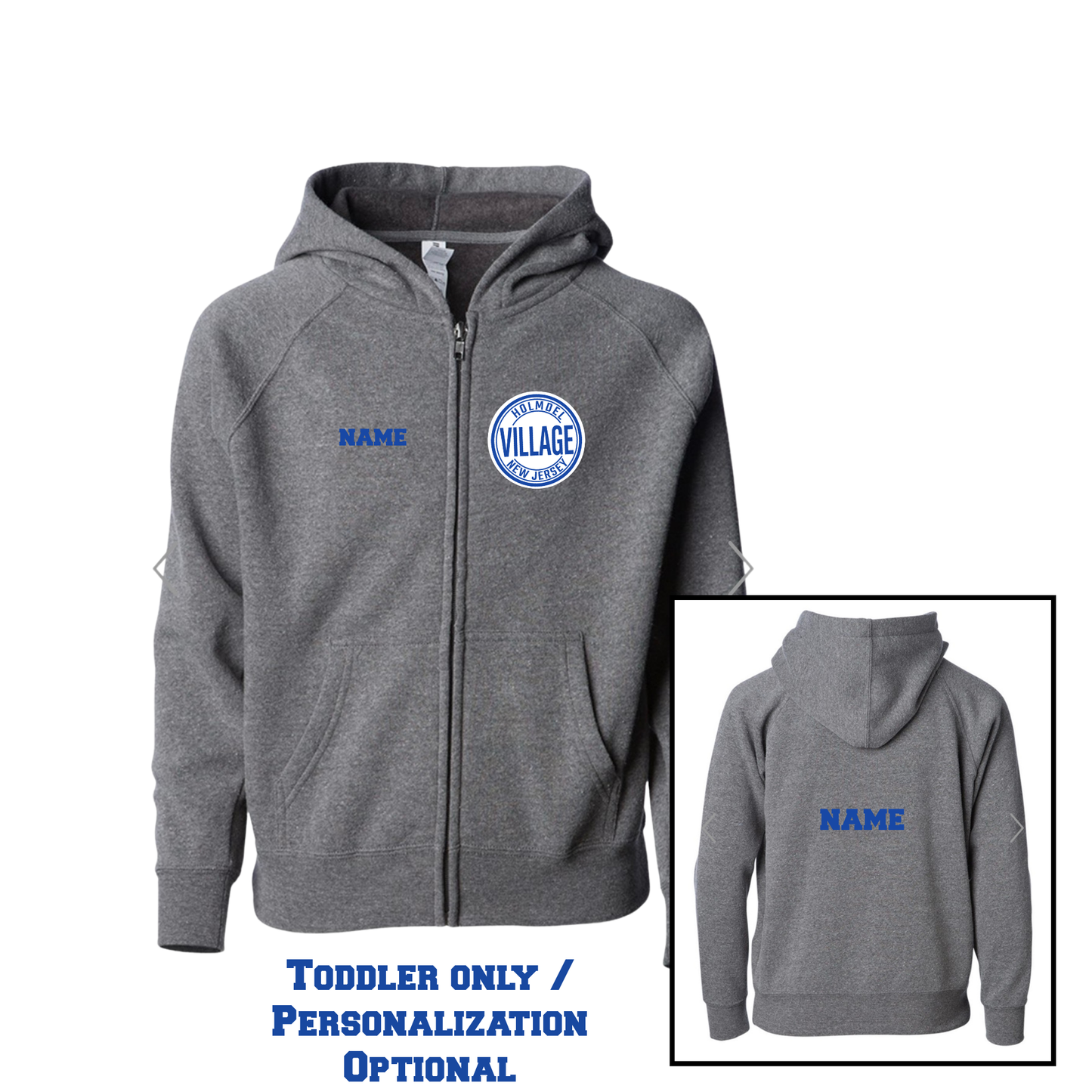 Holmdel Village School Spirit wear Toddler Zip up Hoodie