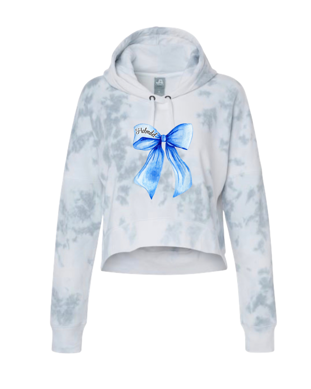 Holmdel Bow Tie Dye Cropped womens hoodie