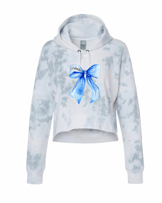 Holmdel Bow Tie Dye Cropped womens hoodie