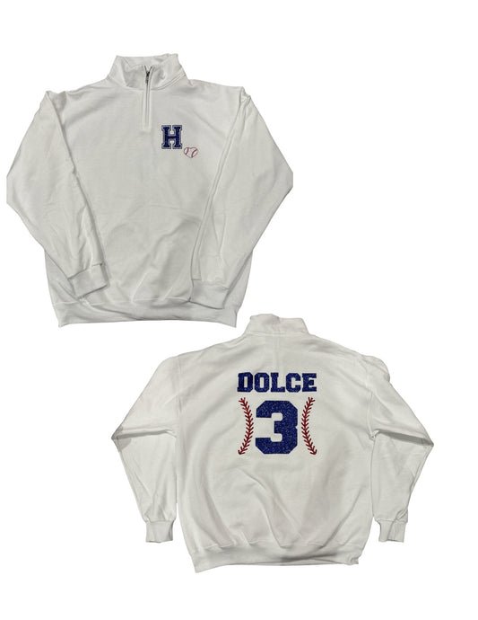Baseball Adult Quarter Zip Sweatshirt