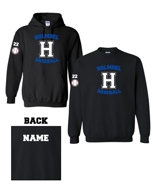 12u Holmdel Hornets Cooperstown Fundraiser Holmdel Baseball Hoodie or Crew Sweatshirt