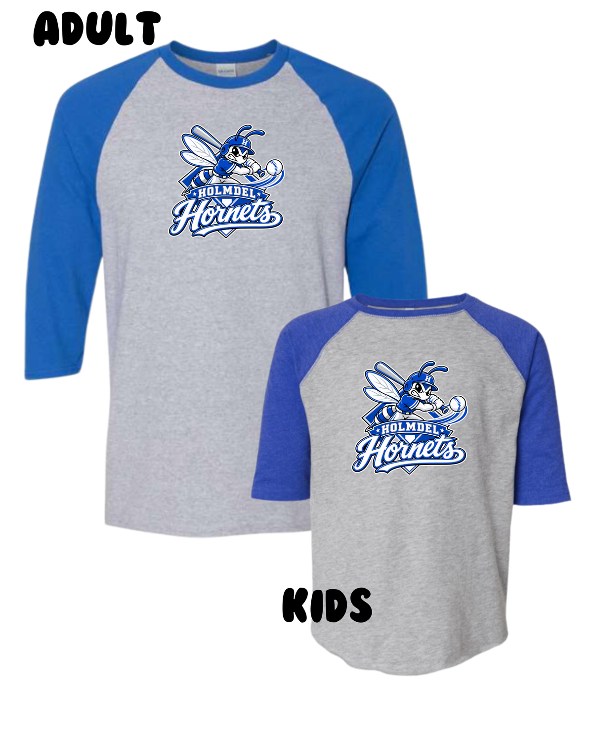 12u Holmdel Hornets Raglan Batter up T-shirt