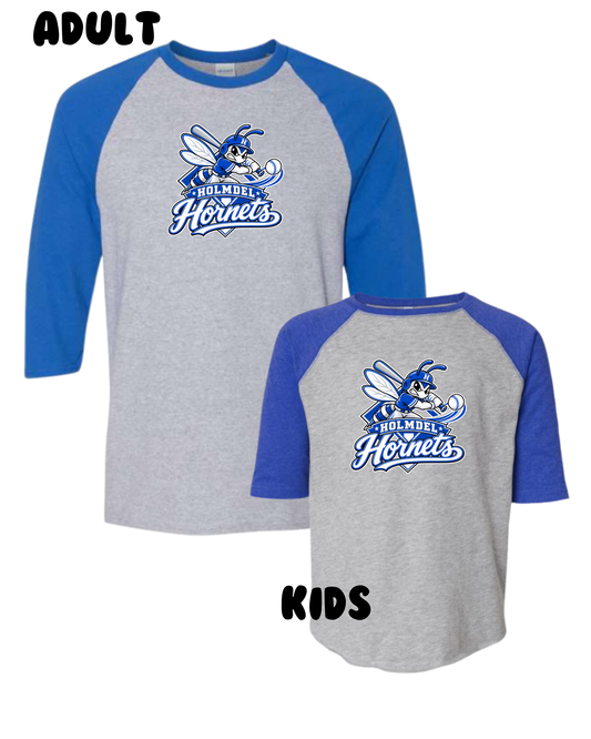 12u Holmdel Hornets Cooperstown Fundraiser Raglan Batter up T-shirt