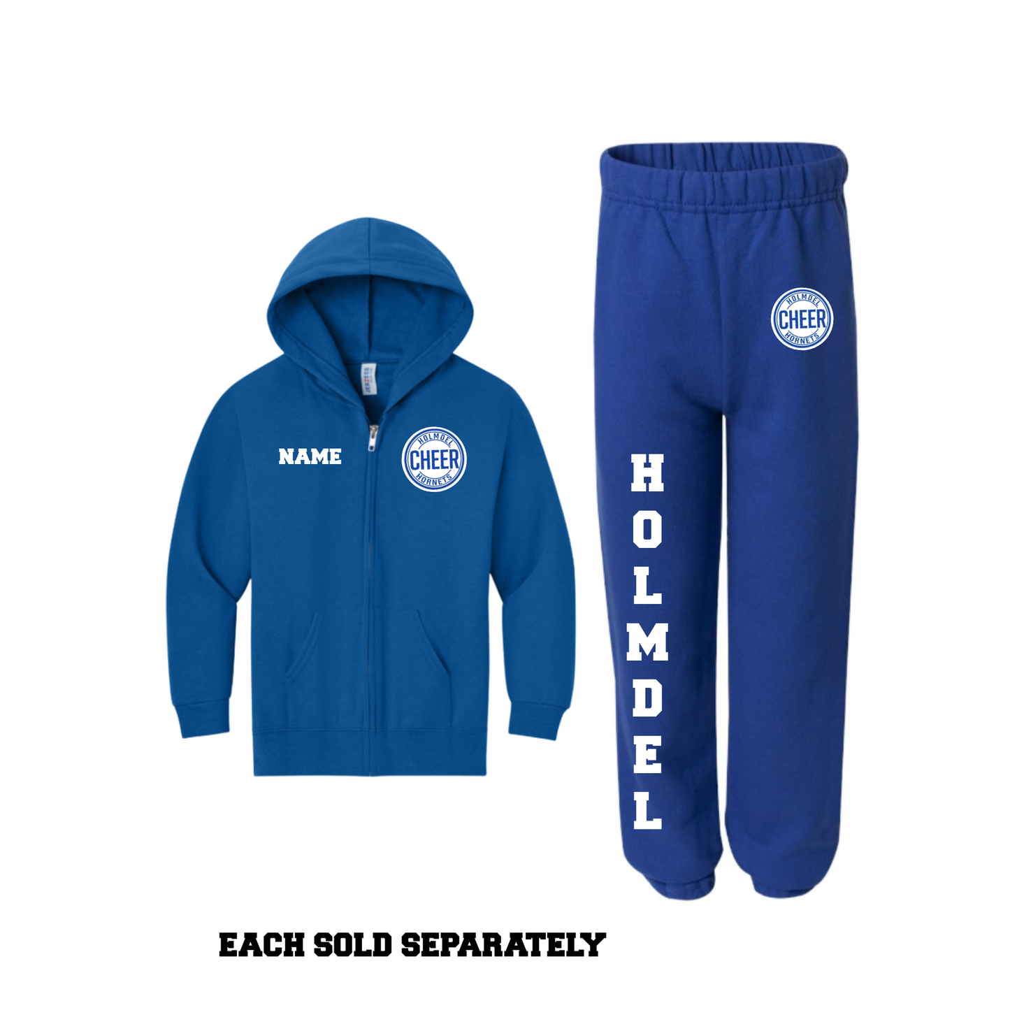 Holmdel Hornets Cheer Circle Full Zip up Hooded Sweatshirt