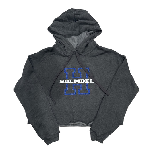 Holmdel Glitter Split H Cropped Adult Hoodie