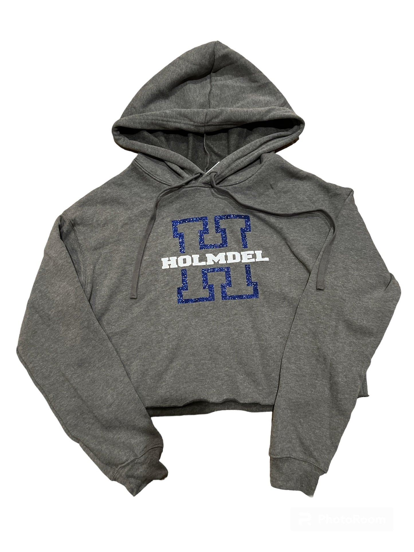 Holmdel Glitter Split H Cropped Adult Hoodie