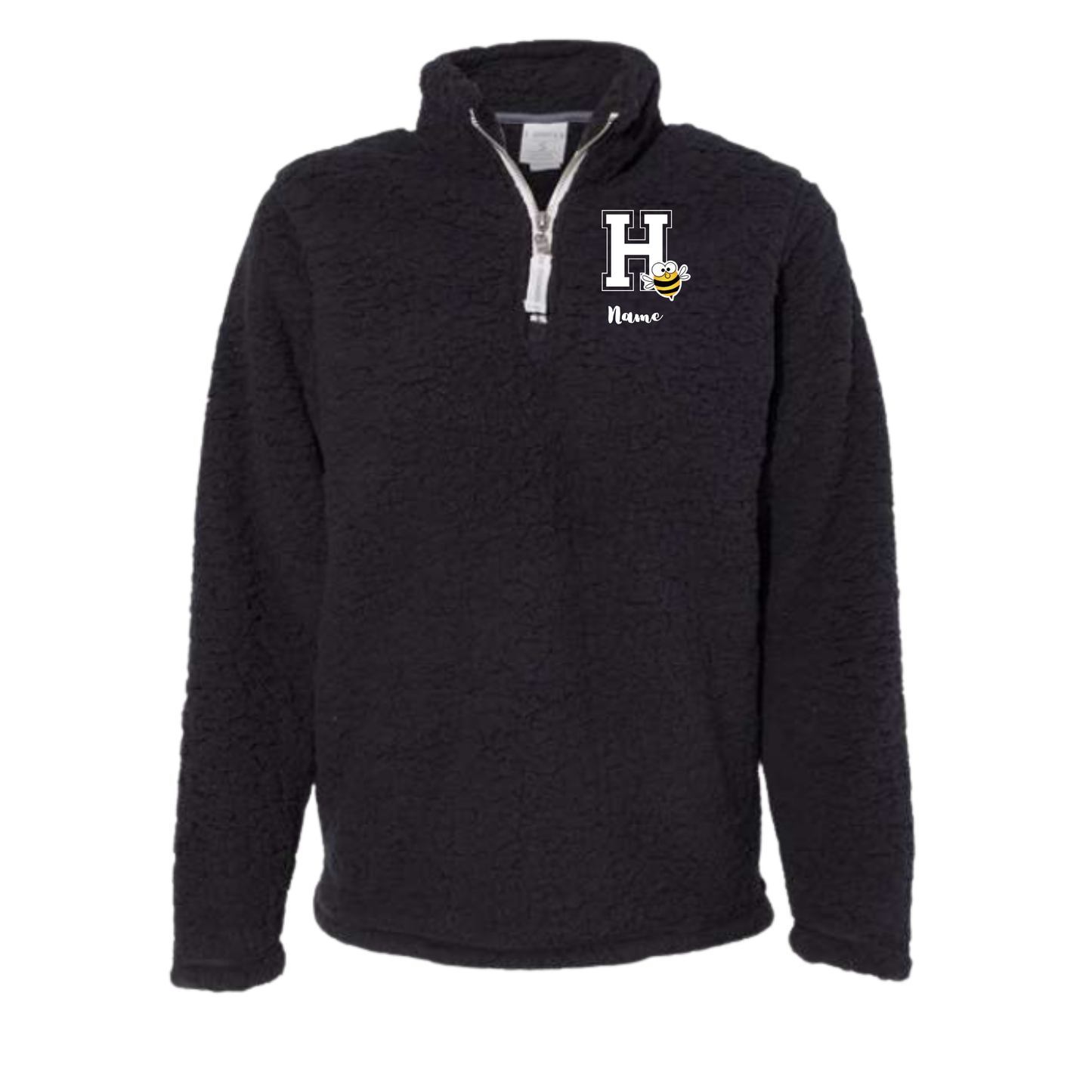 Holmdel Village School Spirit Wear H Bee Embroidered Women's Sherpa Quarter Zip Pullover