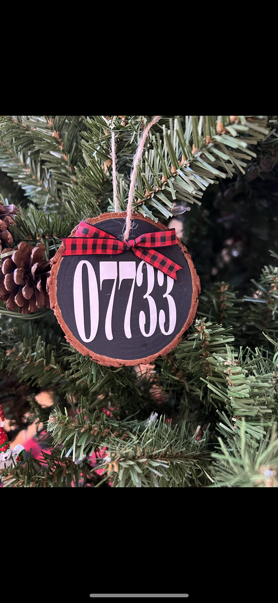 Zip Code Wood Ornament