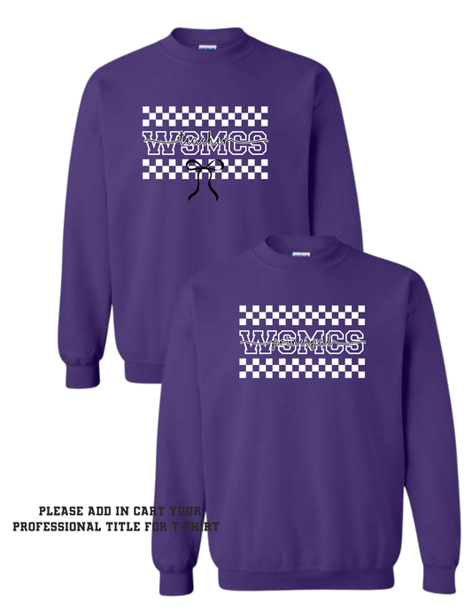 WSMCS Adult Checkered Professional Title Crew Sweatshirt