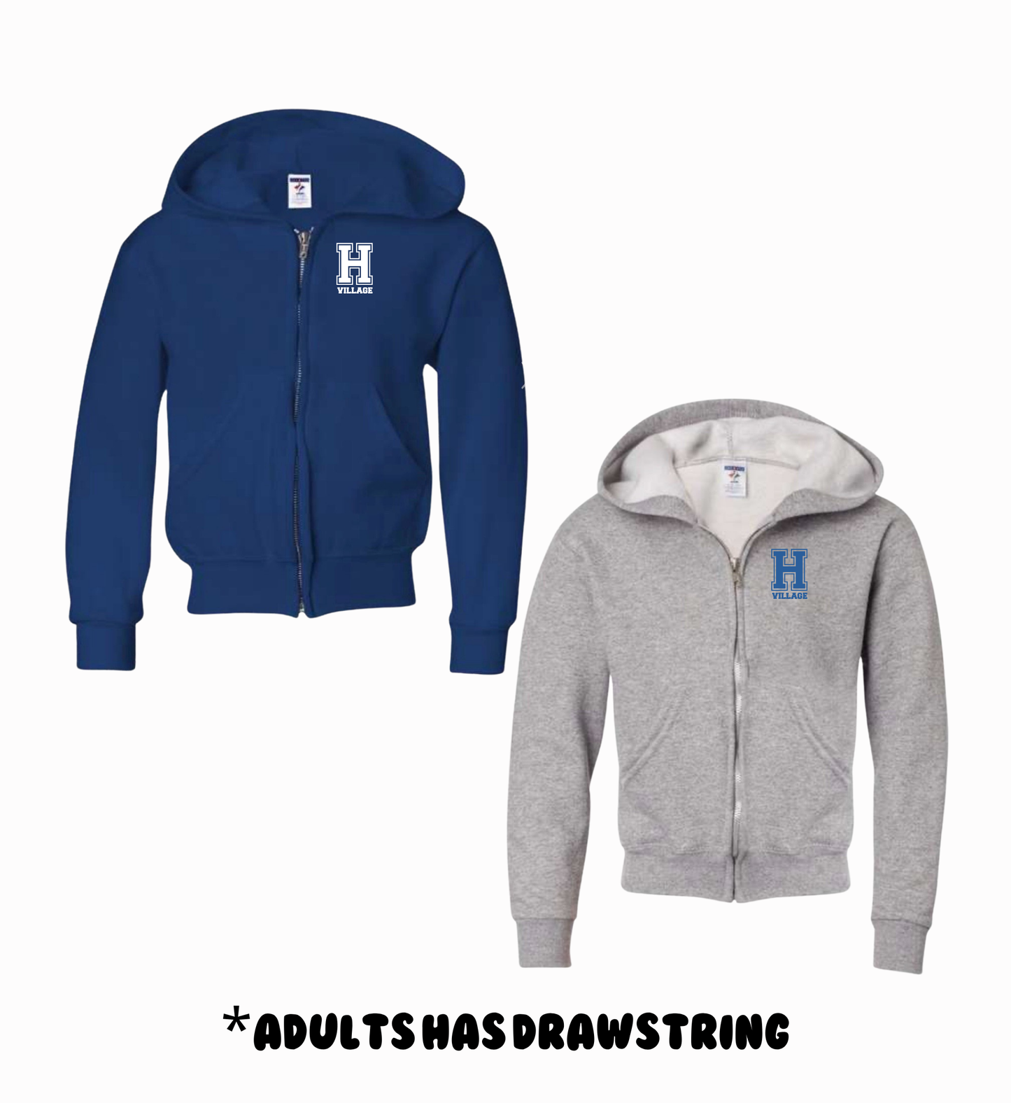 Holmdel Village School Spirit Wear H Zip up Hoodie