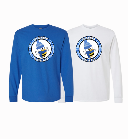Holmdel Village School Spirit Wear Winter Bee Long Sleeve T-shirt