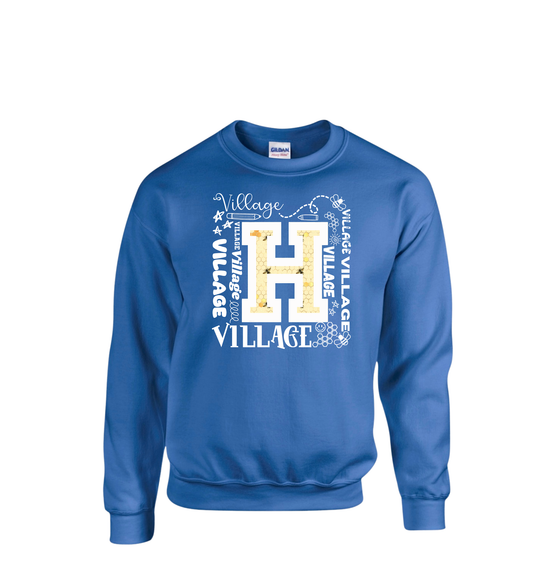 Holmdel Village School Spirit wear Scribble Crew neck Sweatshirt