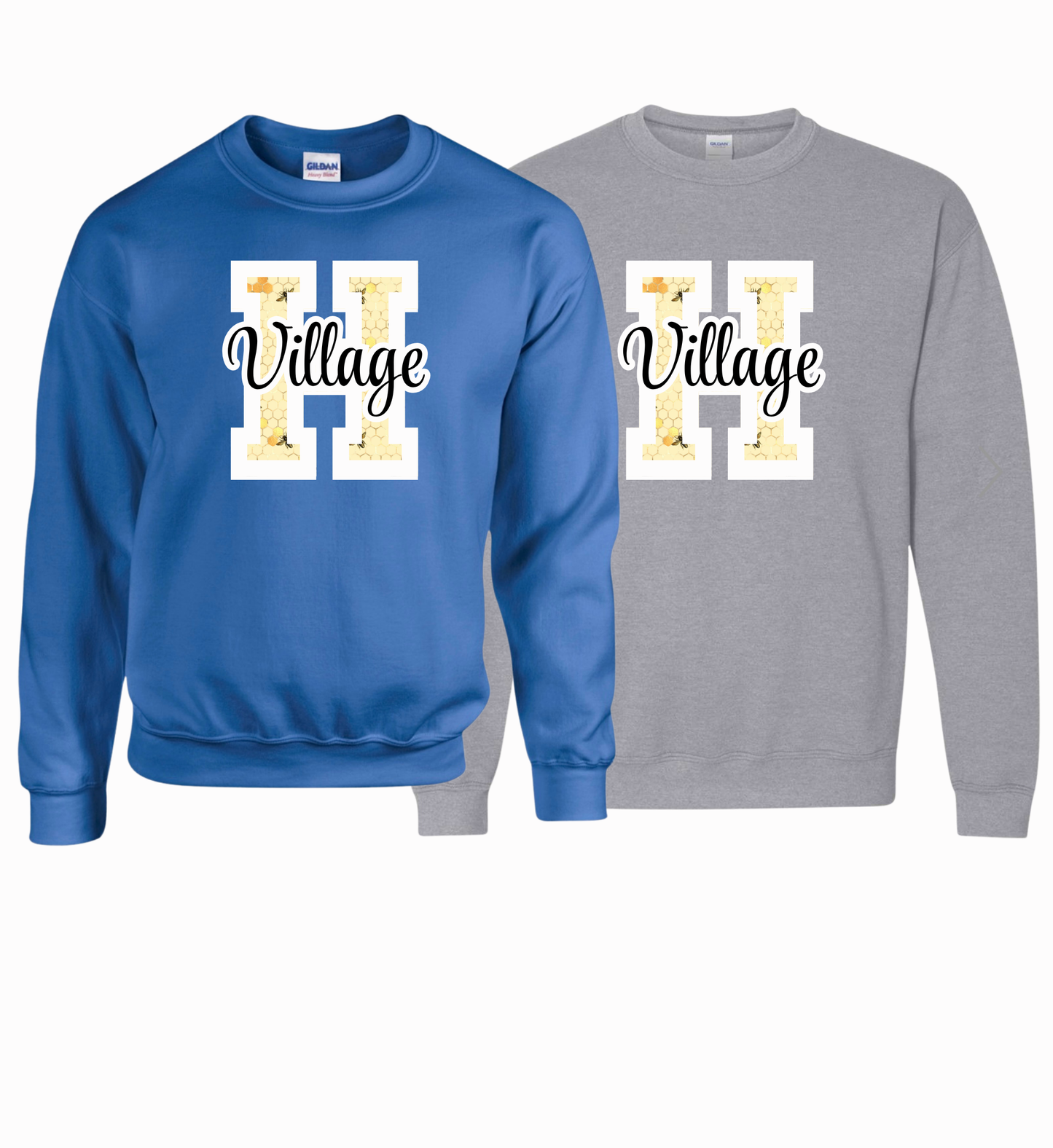 Holmdel Village School Spirit Wear Bee Happy Crew neck Sweatshirt