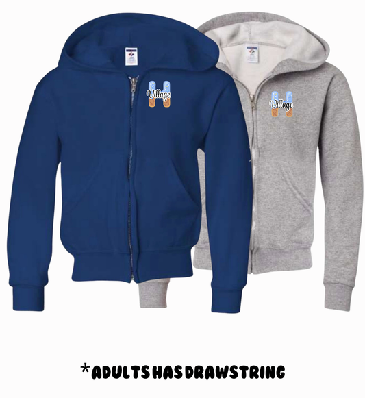 Holmdel Village School Spirit Wear Ice Cream Zip up Hoodie