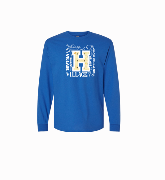 Holmdel Village School Spirit Wear Scribble Long Sleeve T-shirt