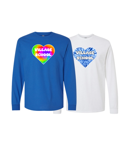 Holmdel Village School Spirit Wear Heart Long Sleeve T-shirt