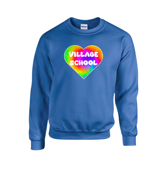 Holmdel Village School Rainbow Heart Crew Sweatshirt
