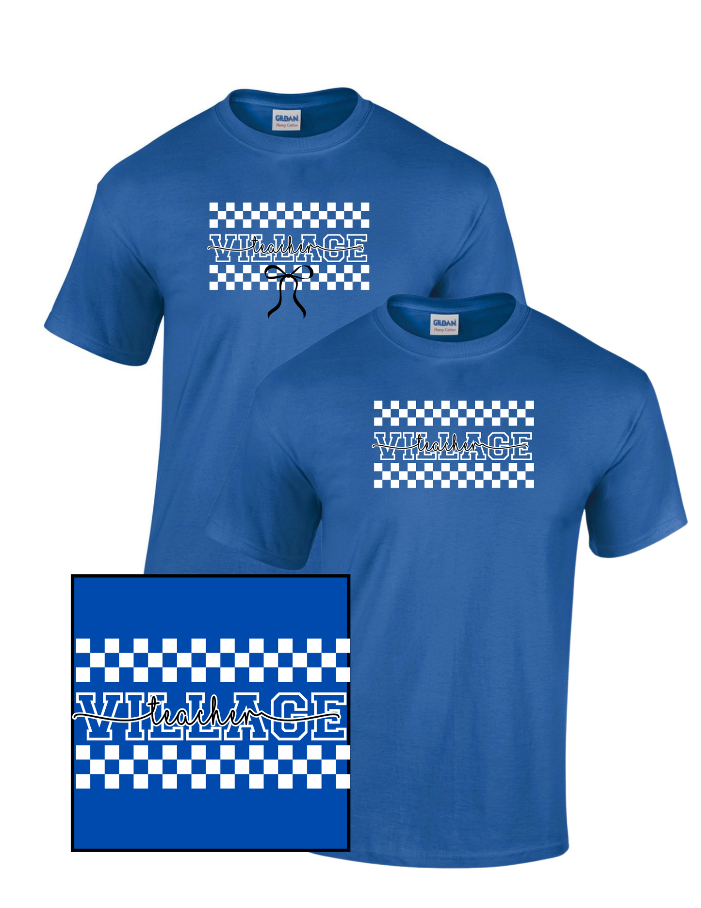 Holmdel Village School Spirtwear Checkered Professional Title T-shirt
