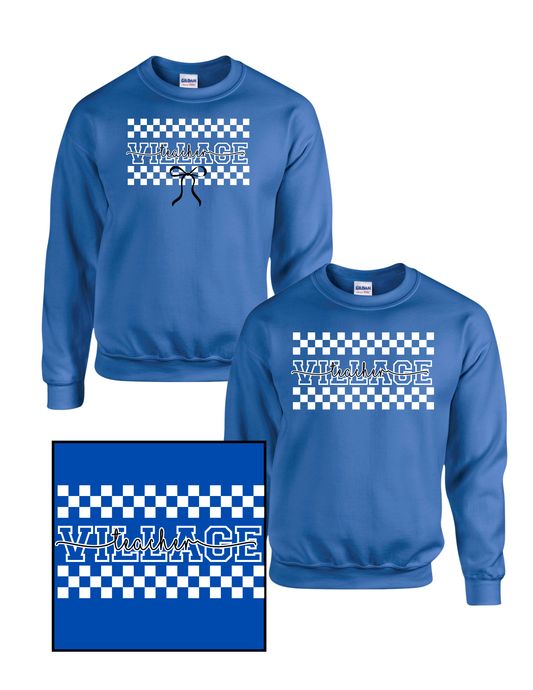 Holmdel Village School Spirit Wear Checkered Professional Title Crew Sweatshirt