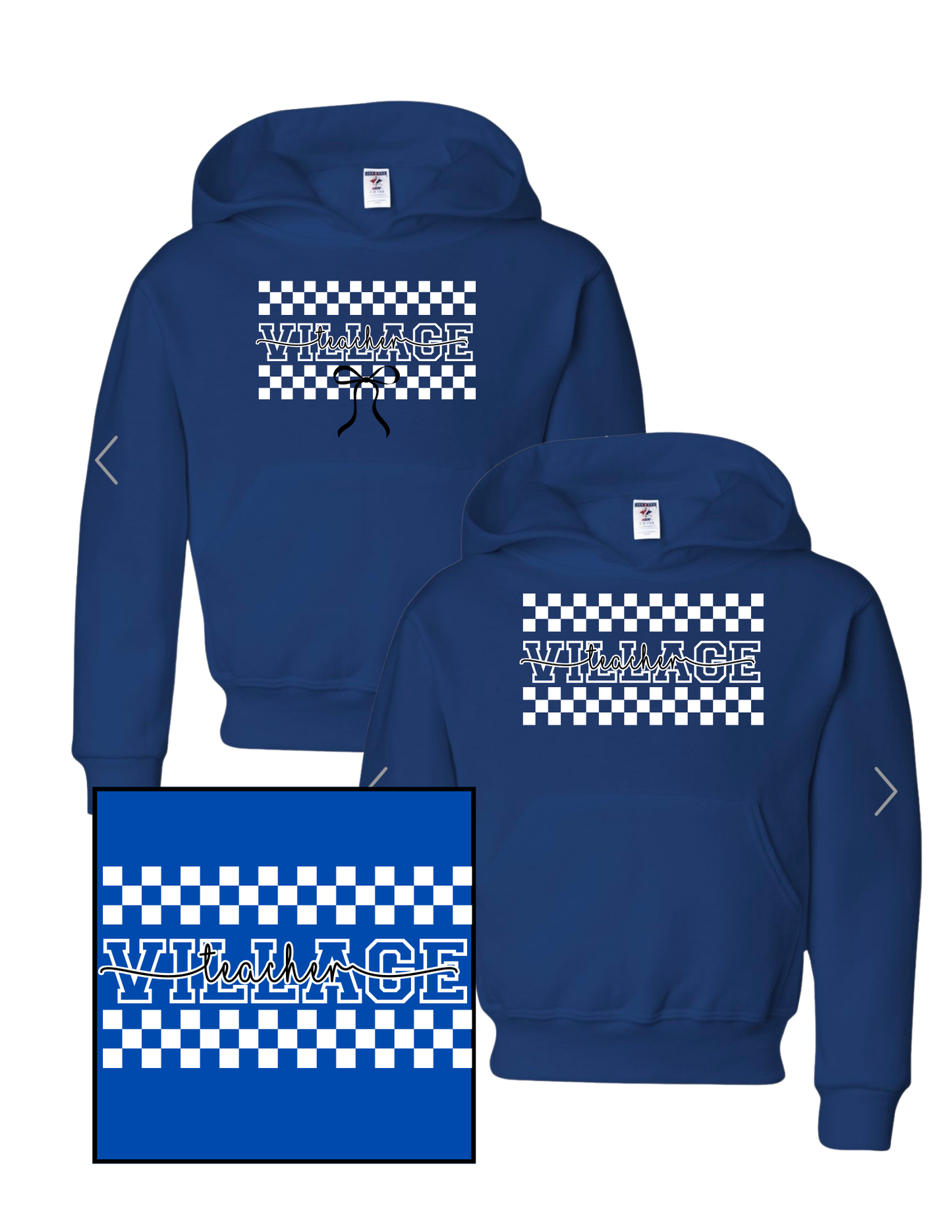 Holmdel Village School Spirit Wear Checkered Professional Title Hoodie Sweatshirt